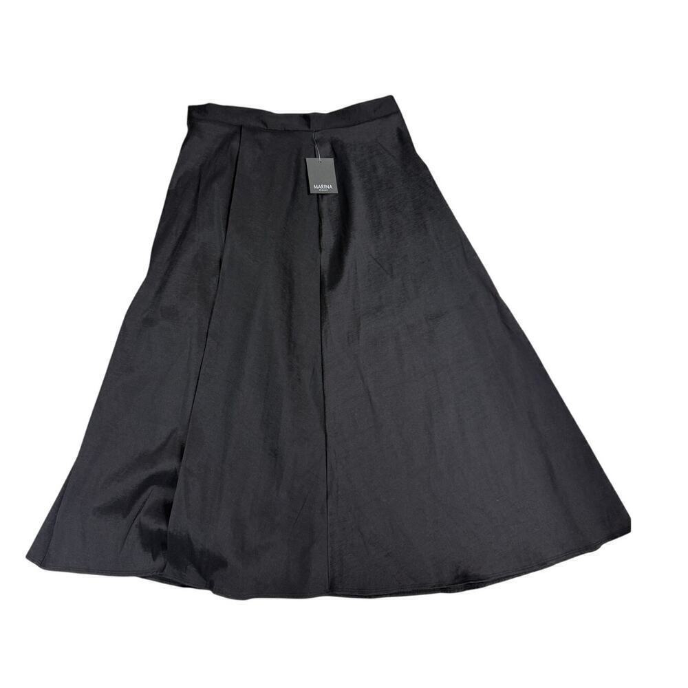 NWT Marina Black A-Line Skirt XL Elegant Midi Silhouette